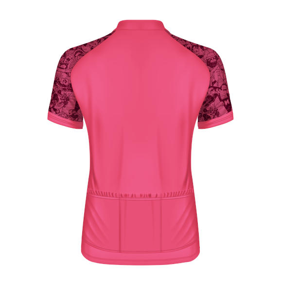 Dres růžový, tričko zezadu